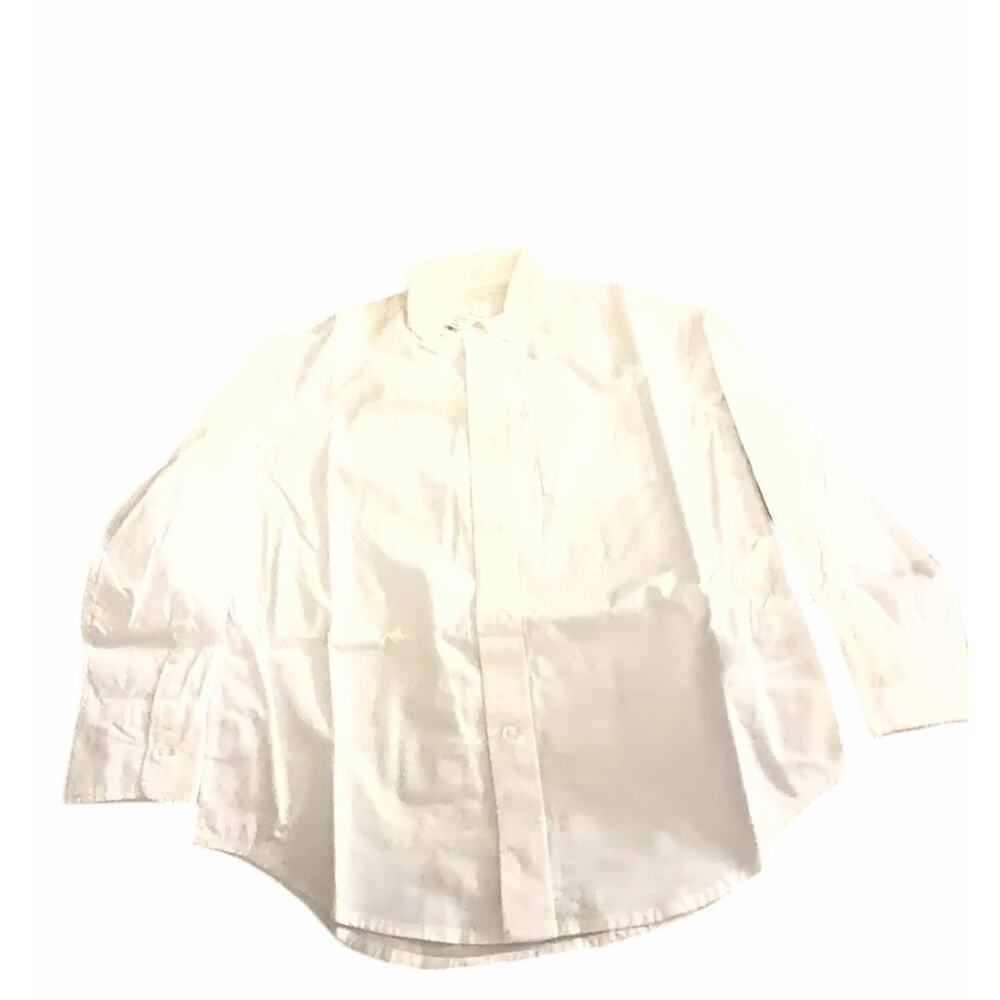 GAP Kids Boys Long Sleeve Button-Up Shirt White 100% Cotton Size S (6-7)